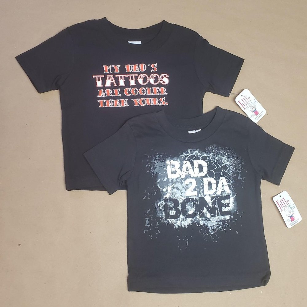 Little Teez T-Shirts 2 Pack Size 18M Black